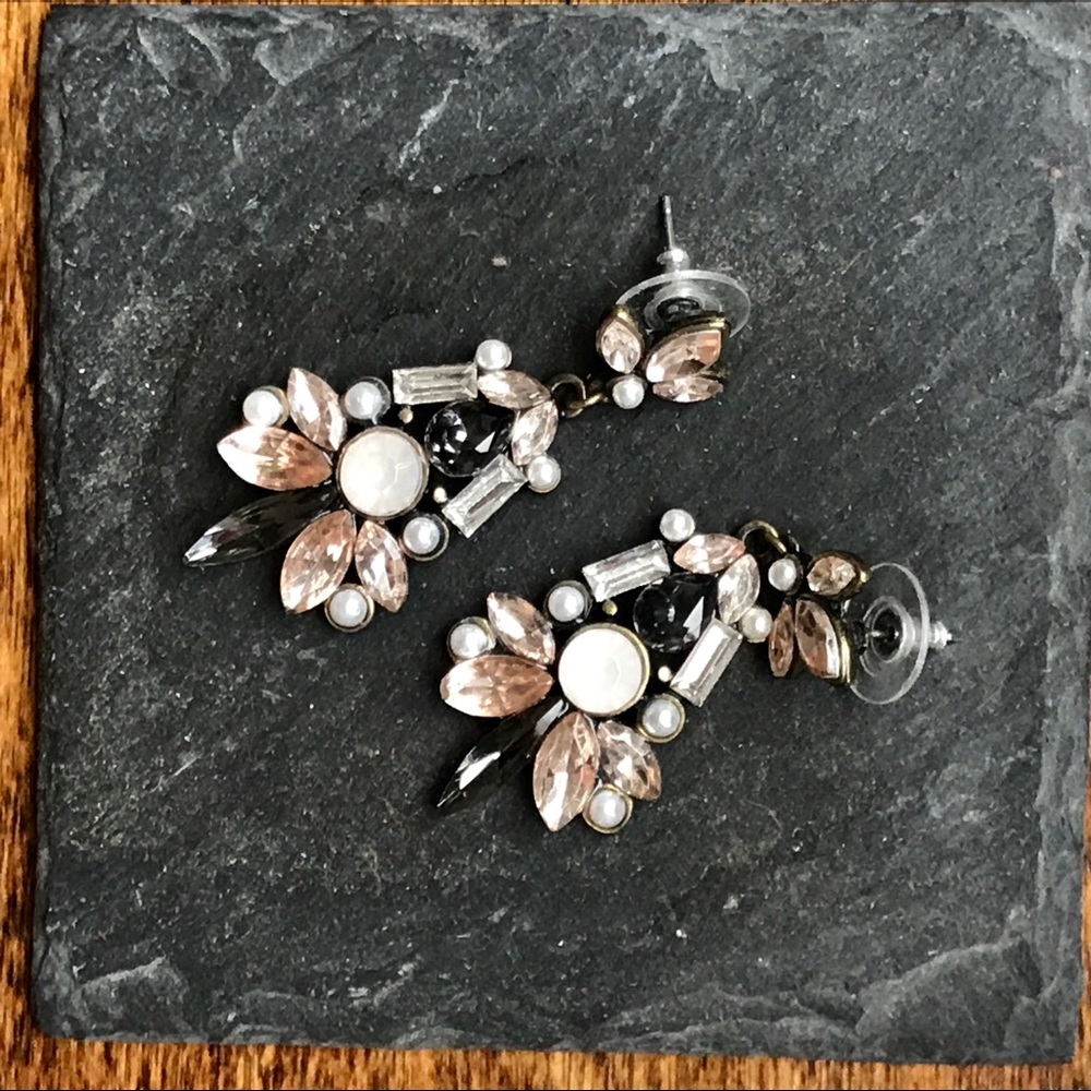 LOFT Pink and Grey Statement Earrings